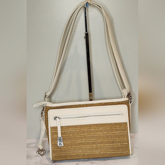 Brighton Bags Brightonbrooklyn Straw Leather Crossbody Organizer